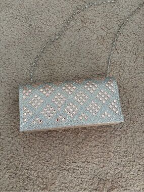 Crystal Embellished Rose Gold Evening Clutch